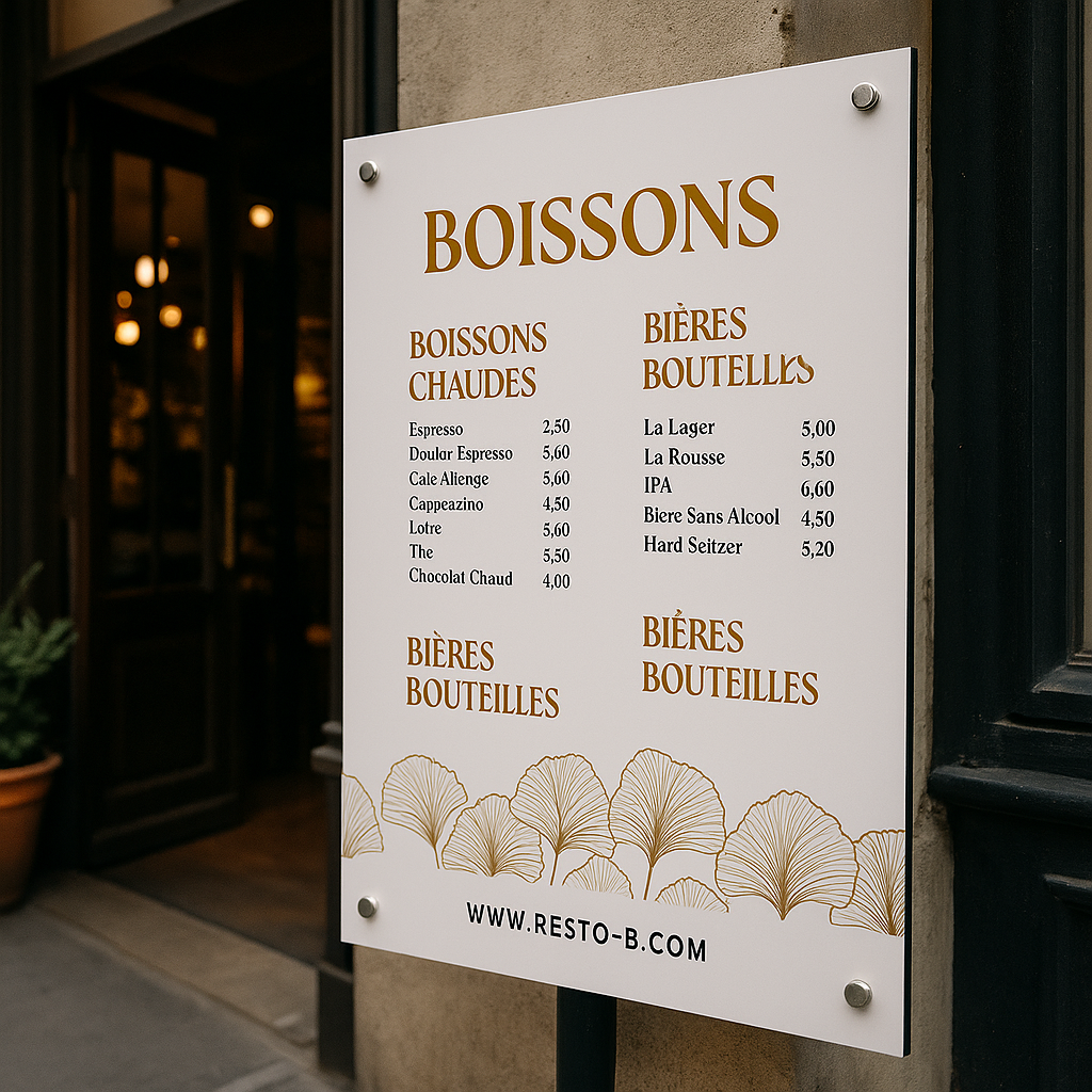 Panneaux menus intérieur/extérieur