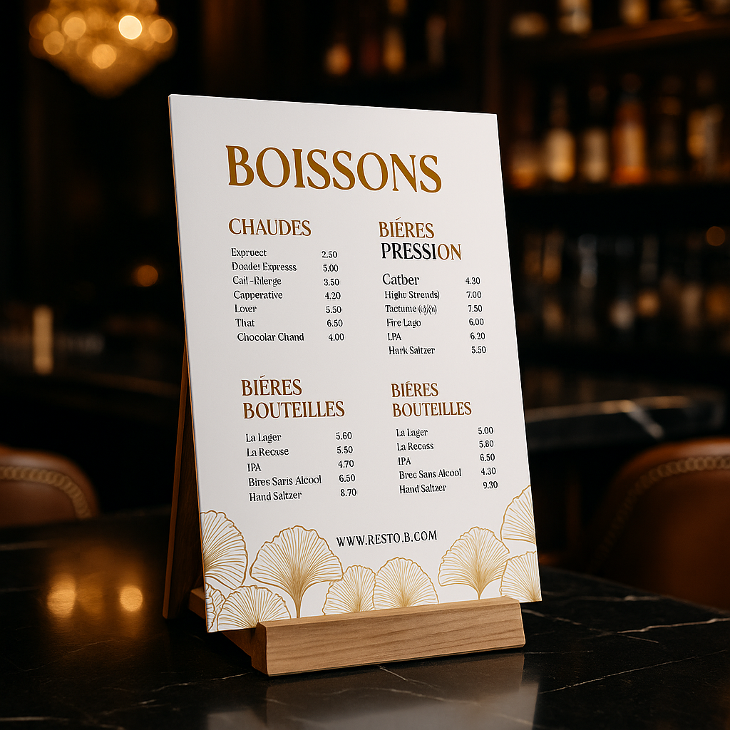 Menus PVC sur Chevalets Bois