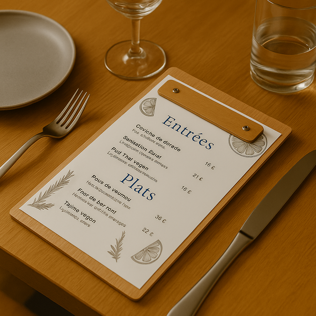 Portes menus personnalisés